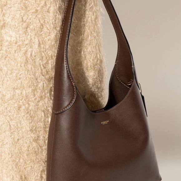 Coach Dark Brown Leather Tote brookling 28 - Picture 3 of 9